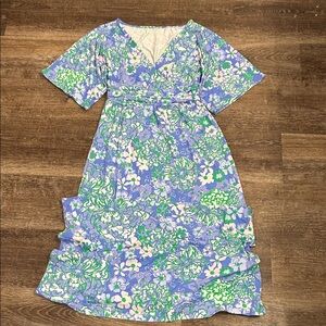Lilly Pulitzer Purple and Green Floral Maxi Dress